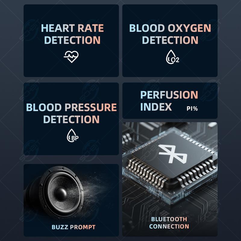 2-in-1 Bluetooth Blood Oxygen & Blood Pressure Monitor – Finger Pulse Oximeter, Real-Time SpO₂/PR/BP Tracking, Sleep Monitoring, Alerts & Alarms