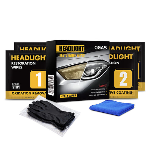 [2026 GEN II] OGAS™ Headlight Restoration Kit | No-Sanding 2-Step Nano-Crystal Coating (Full Set w/ Gloves & Towels)